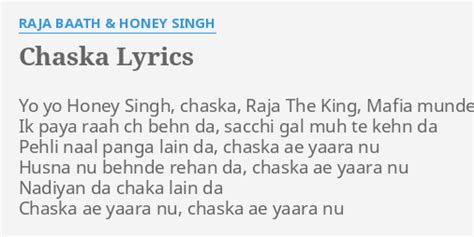 chaska lyrics|chaska honey singh lyrics.